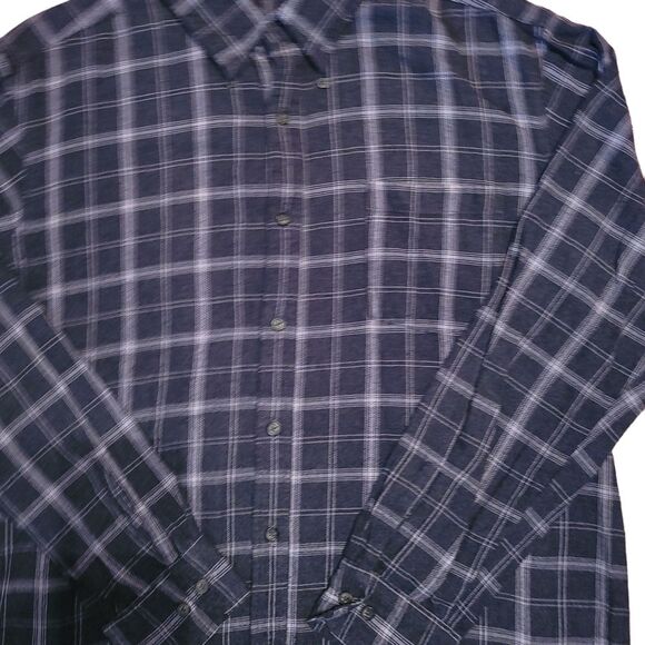 St John’s Bay Flannel Button Down classic fit Gray/ Silver Mens Large - Picture 6 of 9